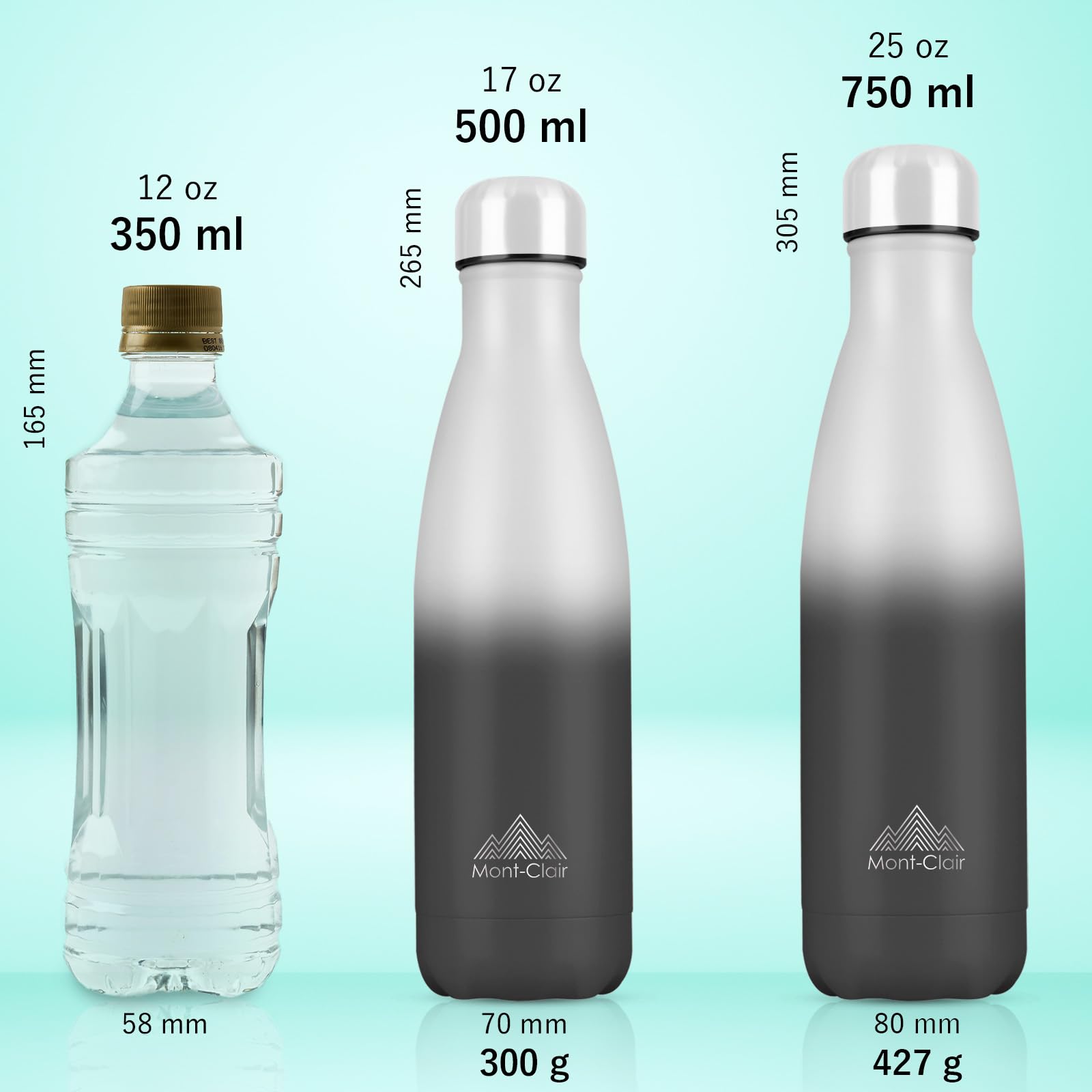 Mont-Clair l'O Stainless Steel Water Bottle, Vacuum Insulated, BPA Free, 12h Hot & 24h Cold Drinks - Image 3