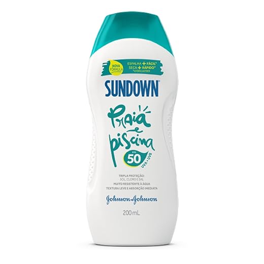 Protetor Solar Corpo e Rosto SUNDOWN® Praia e Piscina FPS 50, 200mL