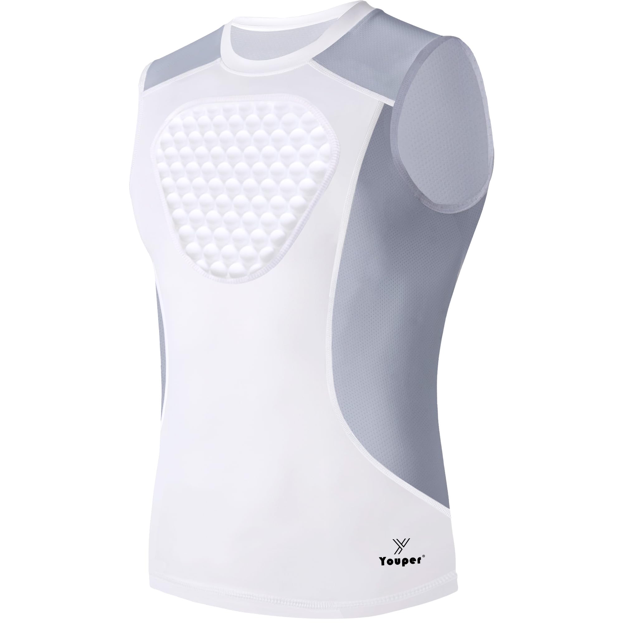 Youper Adult Padded Chest Protector Shirt, Heart-Guard/Sternum Protection for Baseball, Football, Lacrosse & Goalies