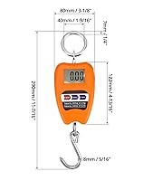 Vista 7 de QWORK Báscula de Peso Colgante, Báscula Digital de Grúa de 200kg/440lbs, Báscula para Pesca de Peso de Peces con Carcasa de Aluminio y Pantalla LED
