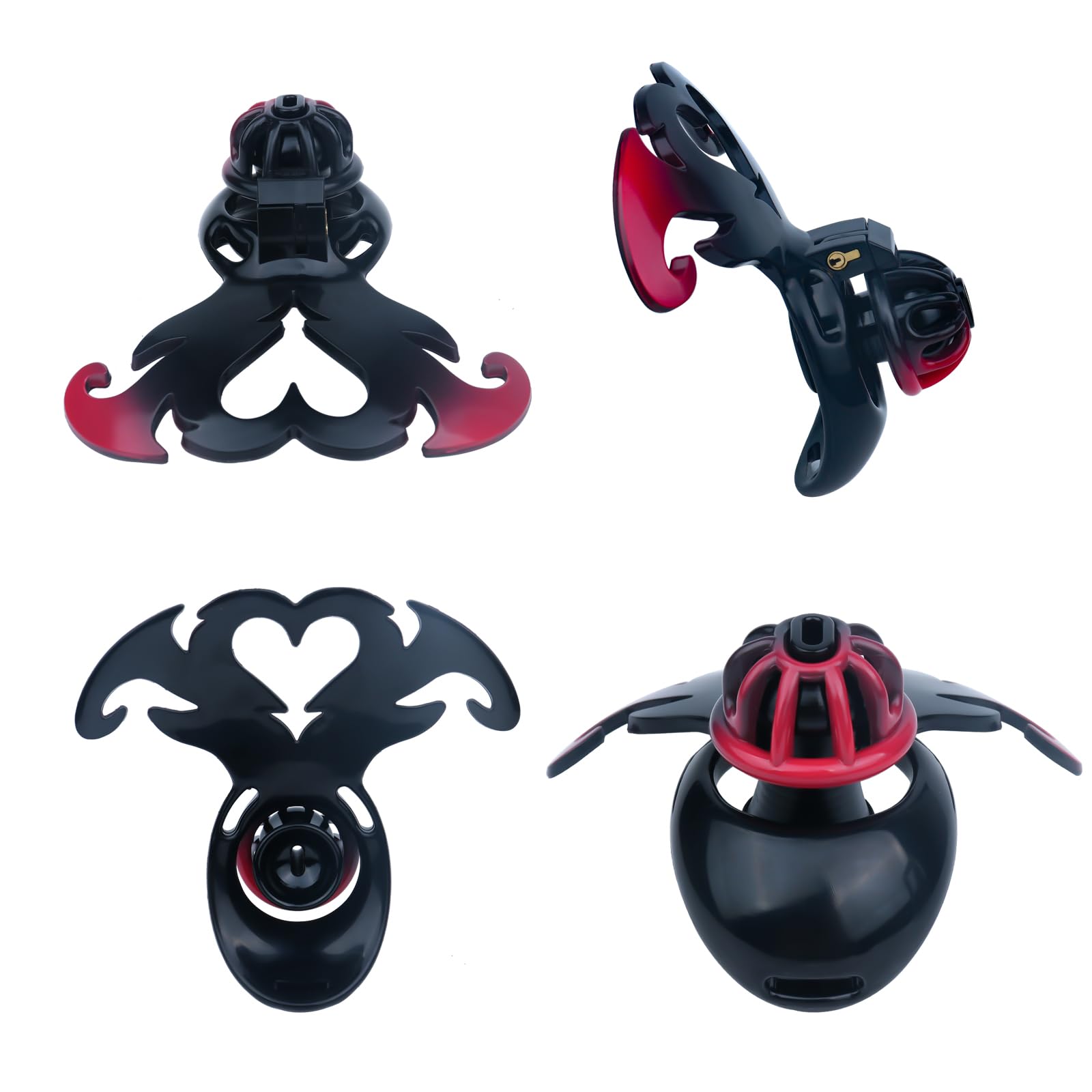 Cages de Chasteté pour Pénis Sissy Sex Toys Homme Chastity Cage Légère avec Cuvette et Ceinture Cage Chastetée Respirante avec Serrure Cachée et 2 Clés pour Bondage le Pénis (Black-L,50mm)