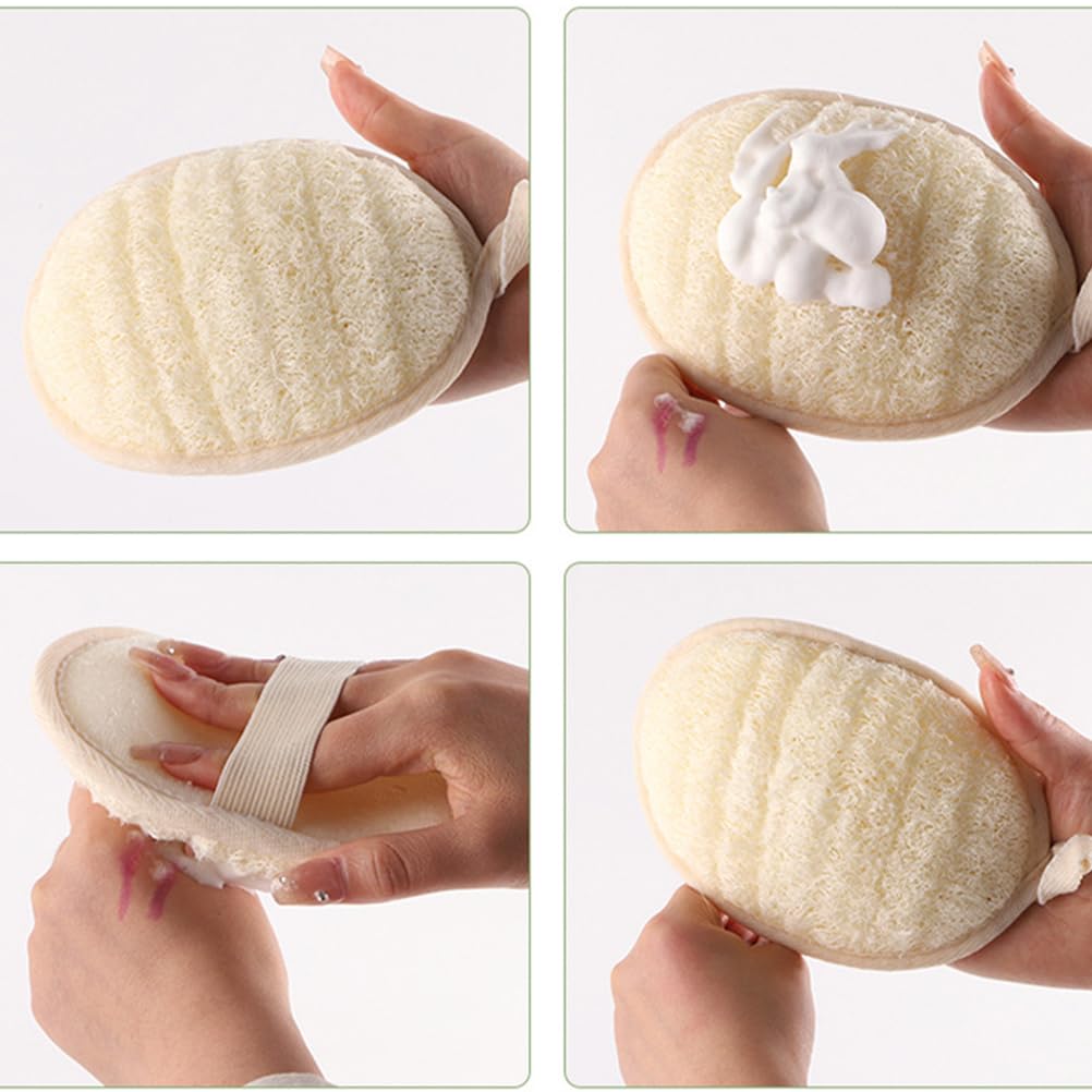 2 Pièces Eponge Loofah, Lavable Éponges en Luffa Naturel, Reutilisable Gants de Gommage Naturels en Loofah, Éponge Exfoliante en Luffa Naturel pour Spa, Cuisine, Visage Corps, le Bain