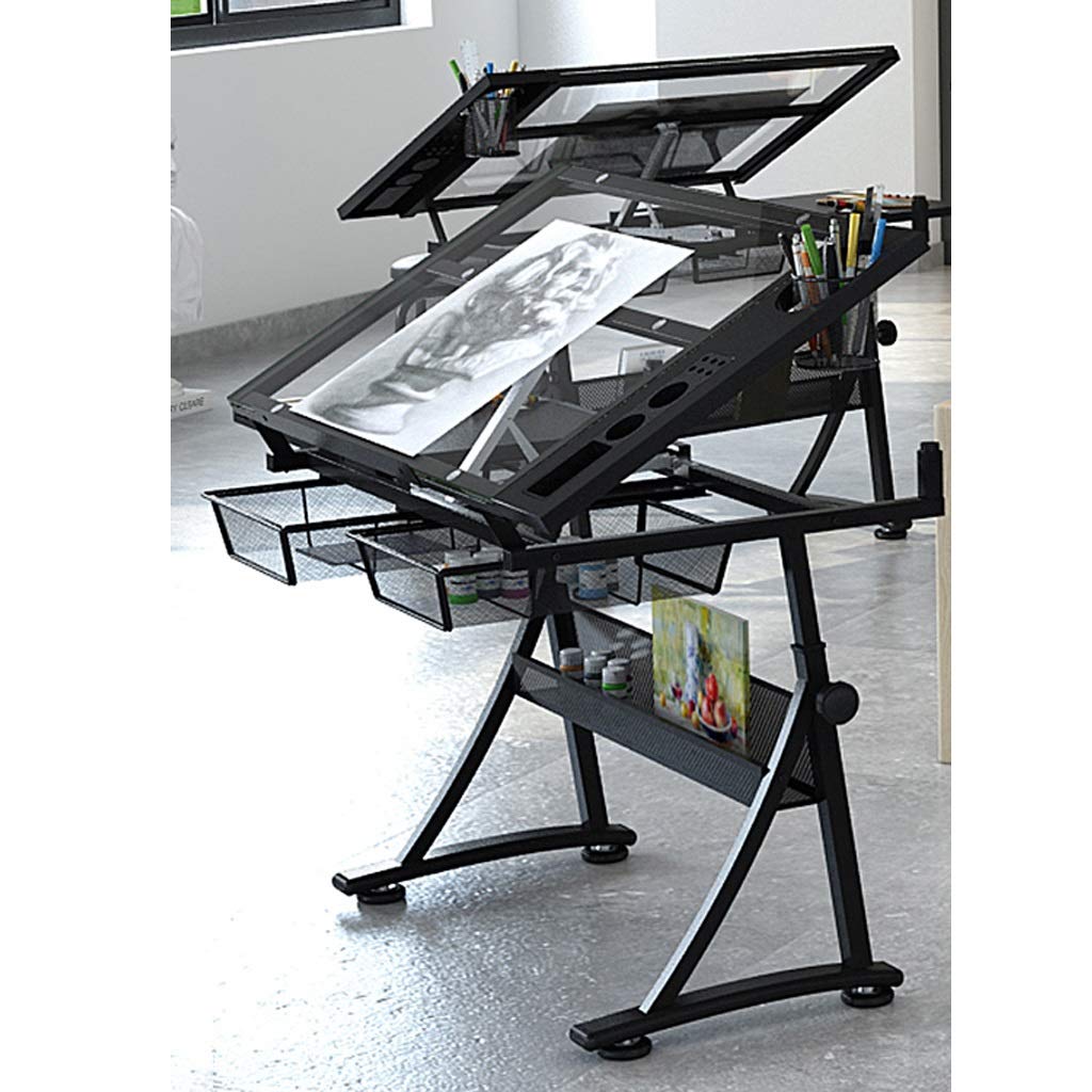 NGDFGR Easel Drawing Table Drafting Desk,Height Adjustable Drawing Desk,Tiltable Craft Table With Storage,Large Art Desk,For Home Office Drafting Table,