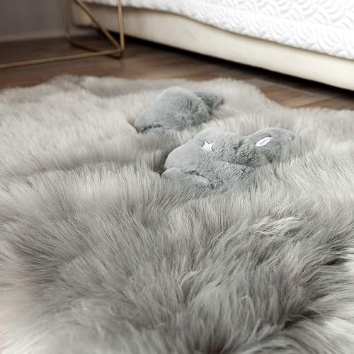 Miniatura 7 de Alfombra de piel de oveja sintética súper suave para funda de silla, almohadilla de asiento, para dormitorio, sofá, sala de estar, alfombra lanuda