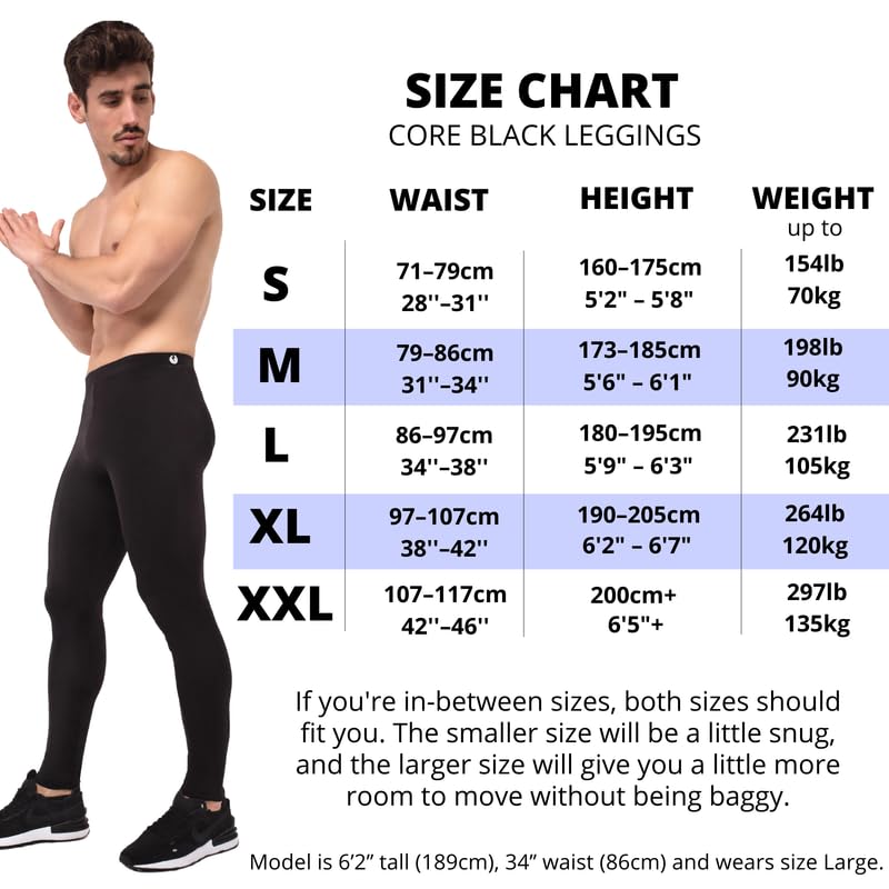 Kapow Meggings The Original Legging pour Homme, Core Black, 36-41