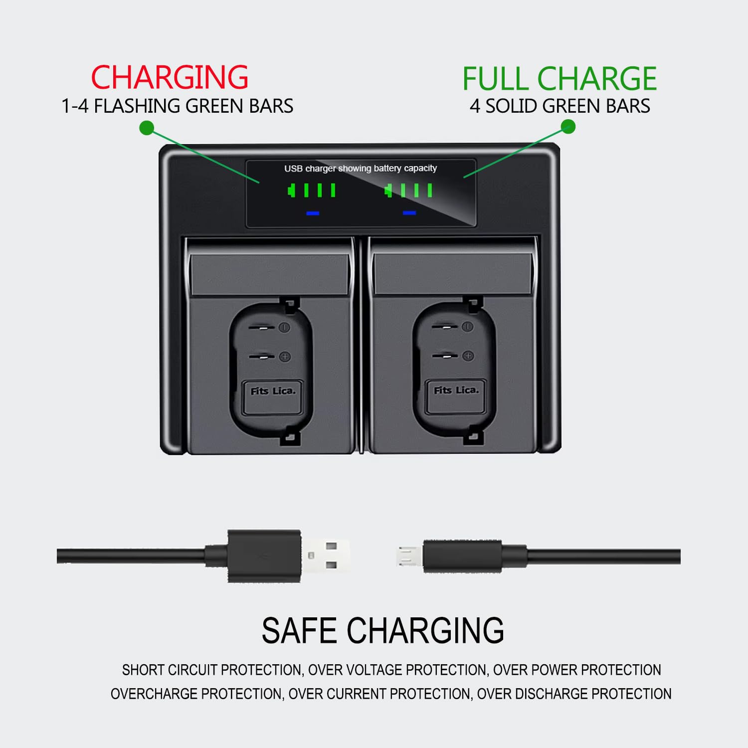 Amazon.com : USB Dual Travel Charger for Leica BP-SCL6