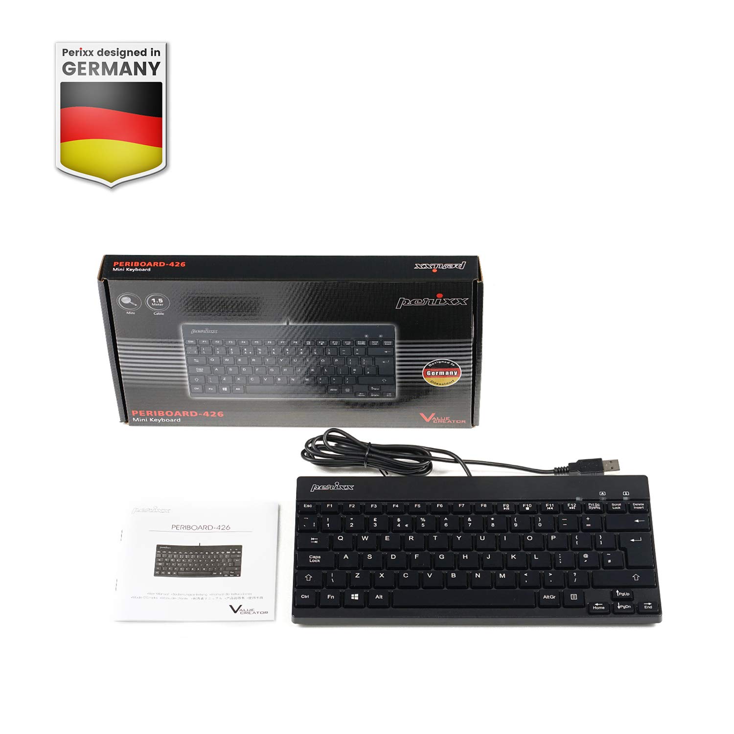 PERIBOARD-426ES Mini Teclado con Cable USB - Negro - QWERTY Español, Negro 6