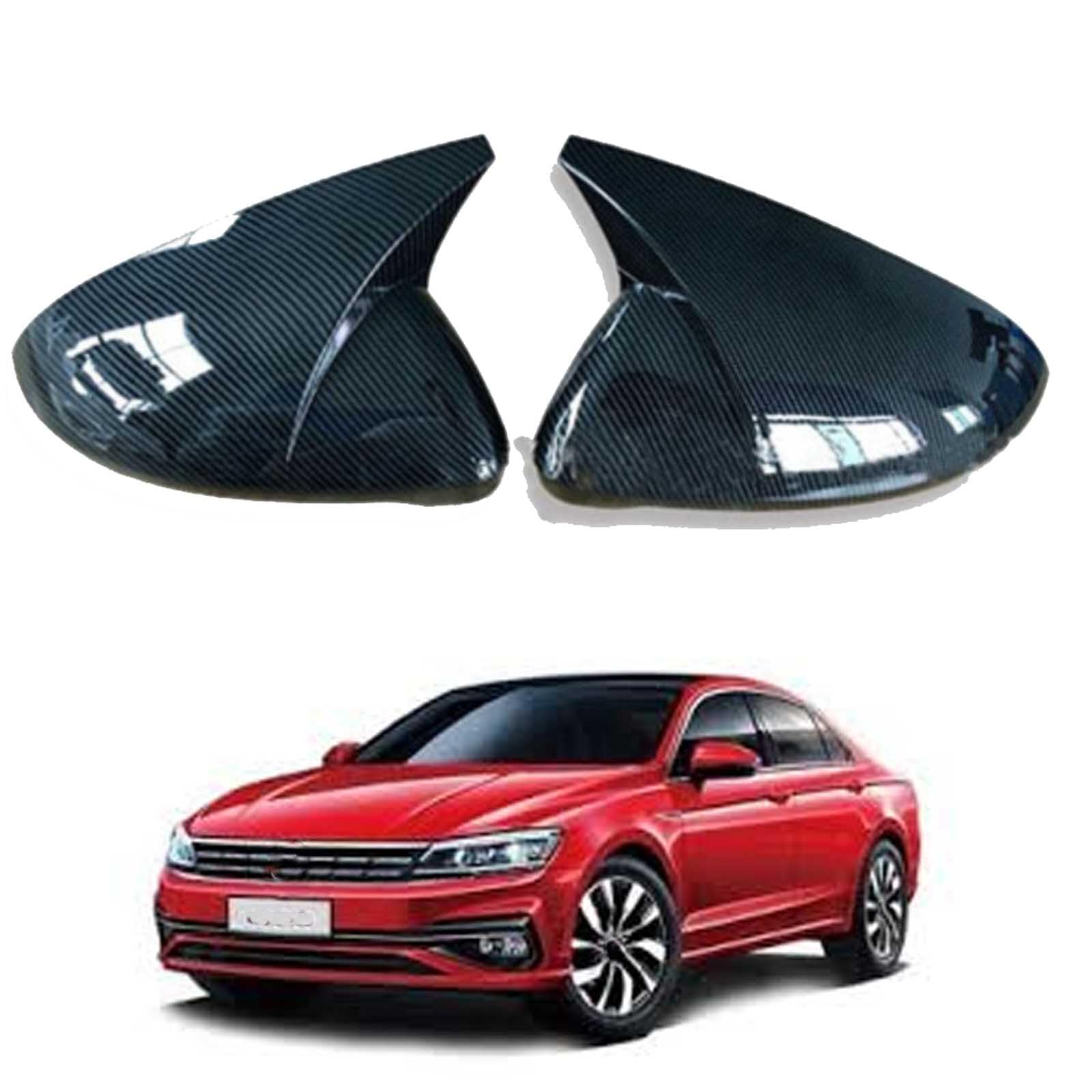 PAPEP Door Mirror Cover Caps for Volkswagen Lamando 2015-2018, Left Right Side Wing Rearview Mirror Cover Lid 2 Pieces Exterior Styling Accessory,Carbon fiber texture