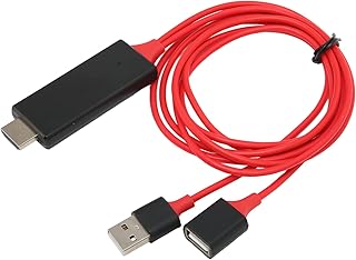 Cabo adaptador USB fêmea para HDMI macho HDTV, 1080 P USB macho para cabo macho HDMI, cabo USB para HDMI para Android OS Telefone para TV Monitor Projetor(vermelho)