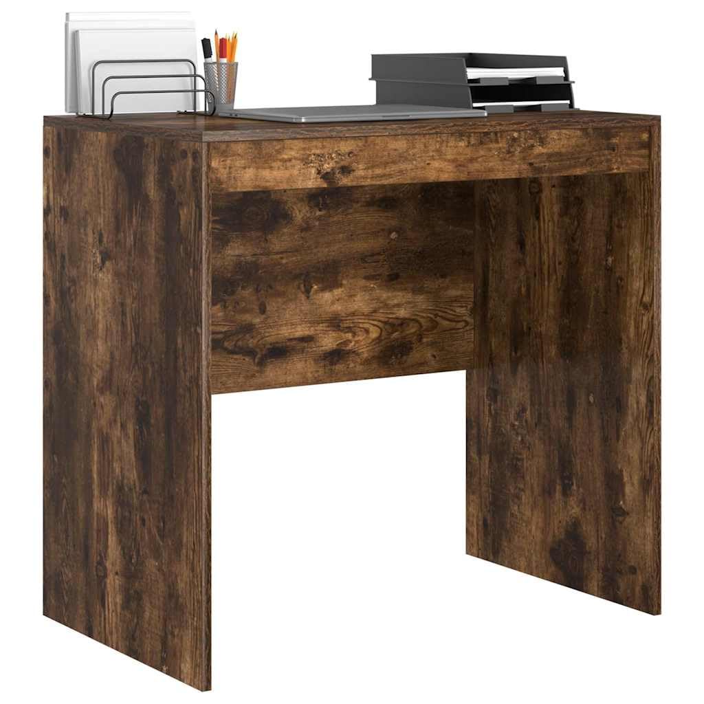 vidaXL Desk Smoked Oak 80 x 50 x 76 cm, Compact Desk, Modern Style, Ergonomic Workspace, Functional Writing Table, Durable Indoor Furniture for Small Rooms