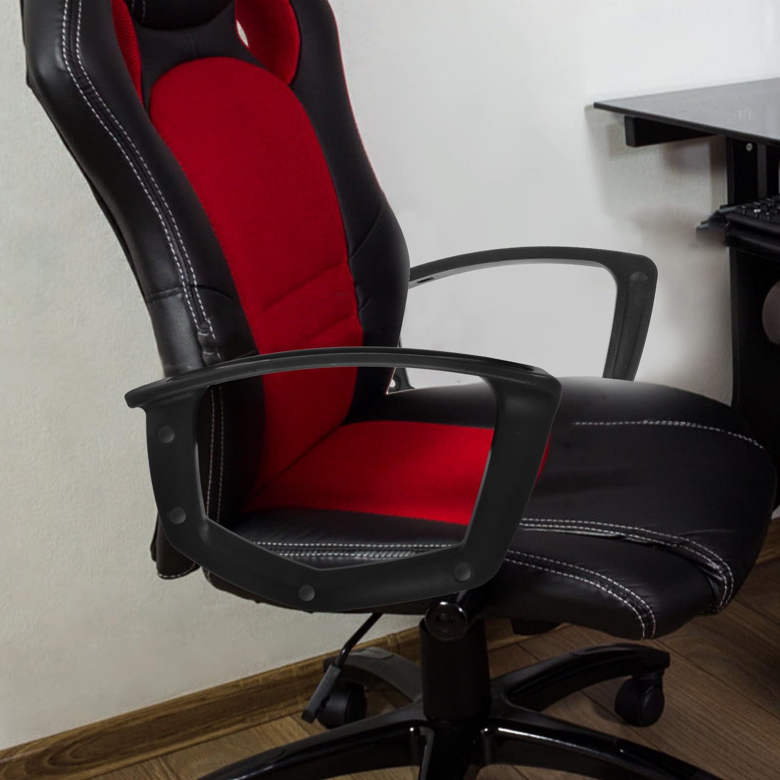 KALLORY Braccioli Supporto Mani Ergonomico 2 in Plastica Pp Nero per Sedia da Ufficio e Poltrona Girevole Ricambi per Poltrone da Ufficio e Gaming