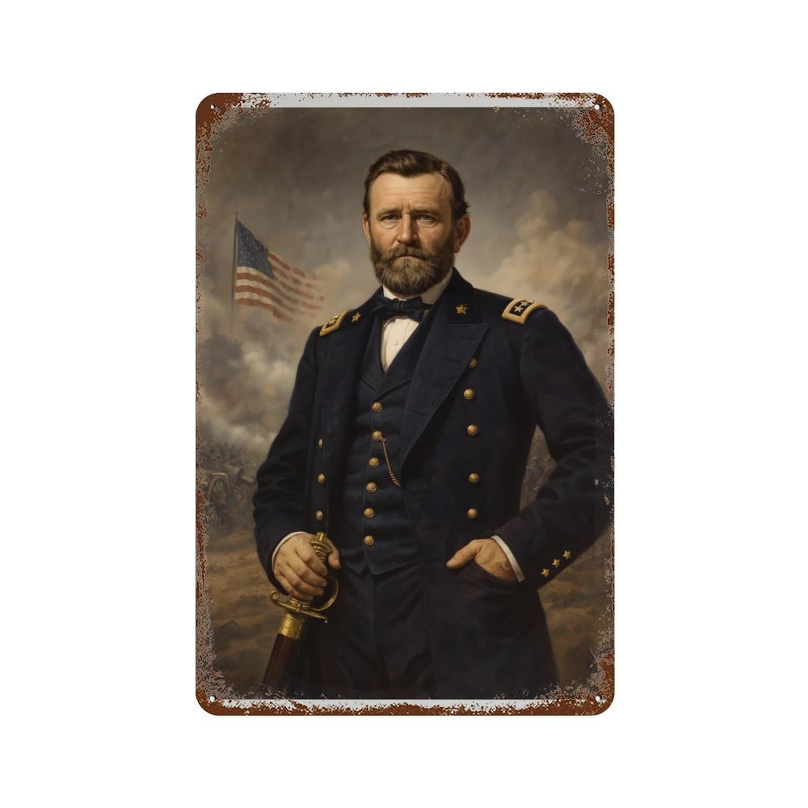xiaoxiaoshen President Ulysses S. Grant Poster, Civil War General, Vintage Portrait, Wall Decor Art Metal Tin Poster Modern Home Decor Art Home Bar Shop Decorations Vintage Sign 30x20cm