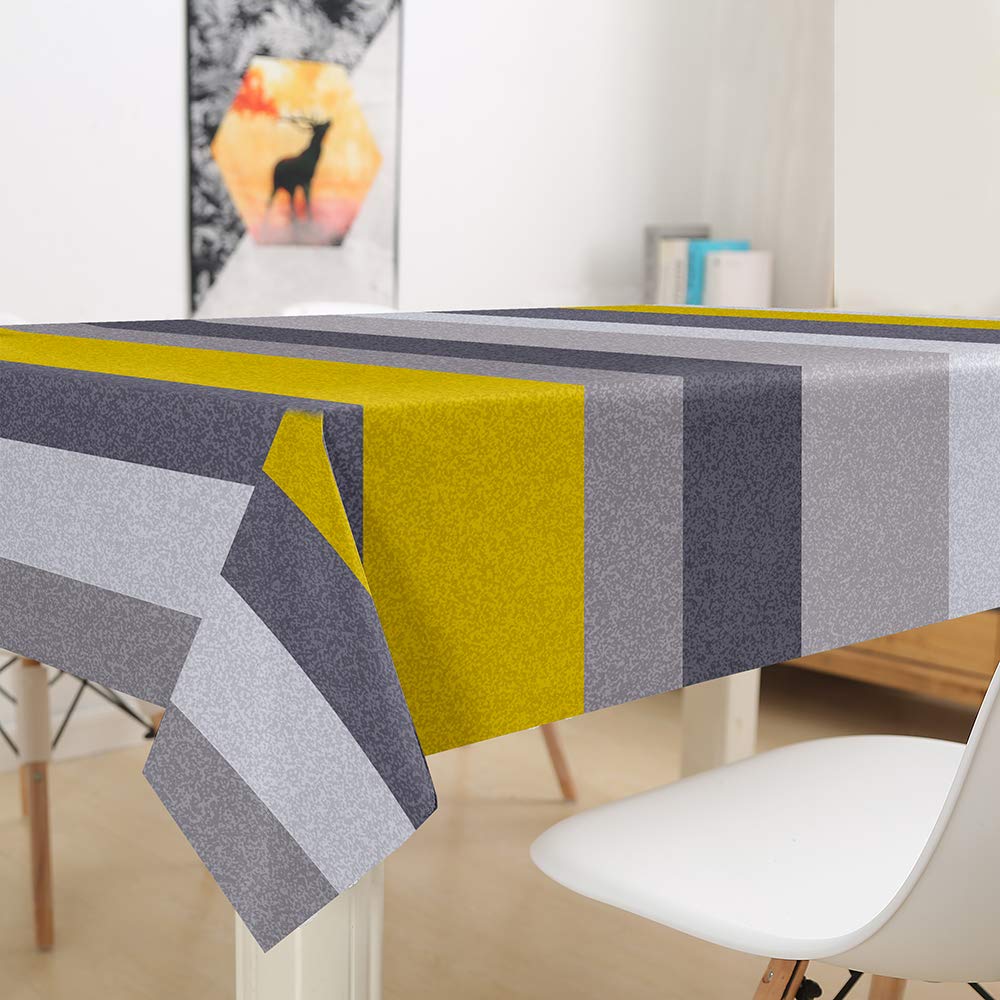 Hearda Tablecloth Wipeable Waterproof Wipe Clean, 3D Printed Rectangle Tablecloths Table Cover for Kitchen Picnic Party Buffet Weddings Birthday Christmas (Grey,150x260cm)