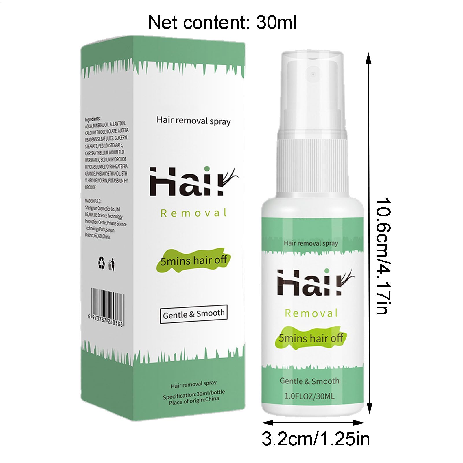 Hair Off spray do depilacji, spray do depilacji, hormonalny krem do depilacji twarzy, dla kobiet, nadaje się do skóry wrażliwej