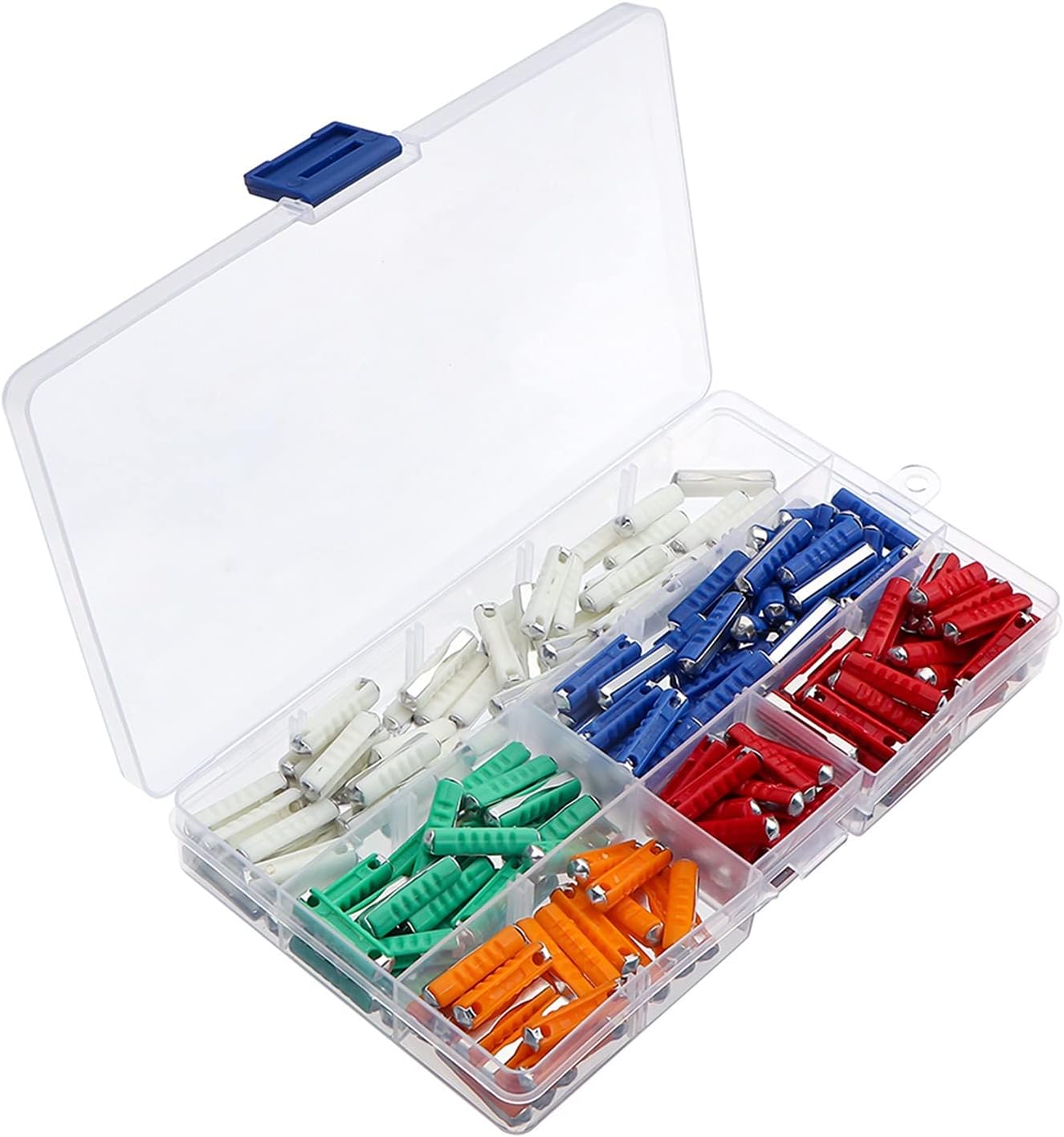 200pcs Car Fuses 5A 8A 10A 16A 25A Dia 6mm Universal Automotive for Vintage Old Style Car Continental Car Blade Fuses