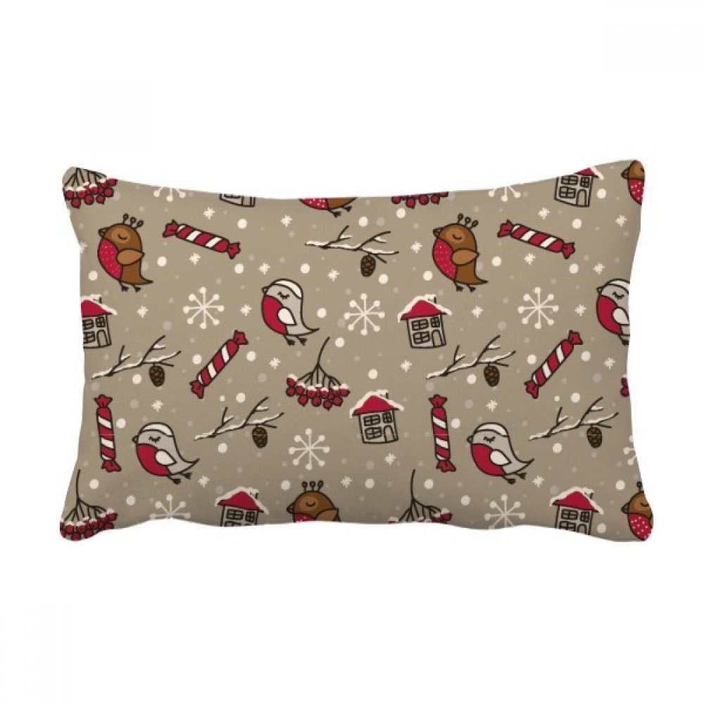 Coussin lombaire oiseau et flocon de neige de 40x60 cm pour la décoration du canapé