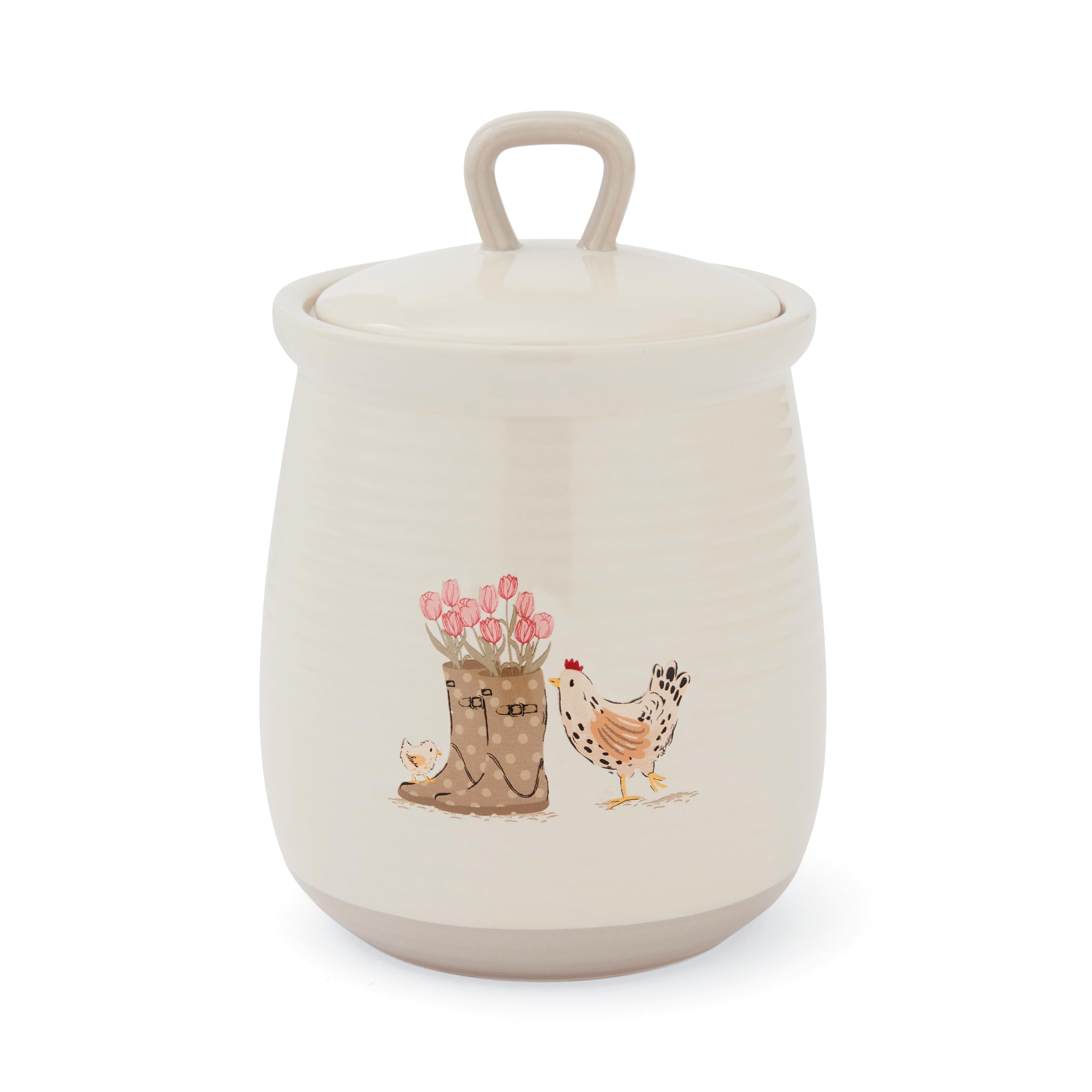Cooksmart Hen House Lane Wellies & Hens Canister from B&Q