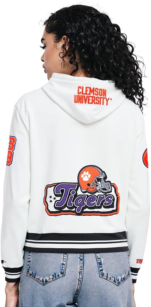 Pro Standard NCAA womens Womens College Campus Ransom Brushed Back French Terry Cropped Pullover Hoodie - Image 3