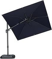 Vista 48 de PURPLE LEAF Sombrilla de Patio de 8 Pies para Exteriores Sombrilla Cantilever Cuadrada de Aluminio Sombrilla Offset con Rotación de 360 Grados
