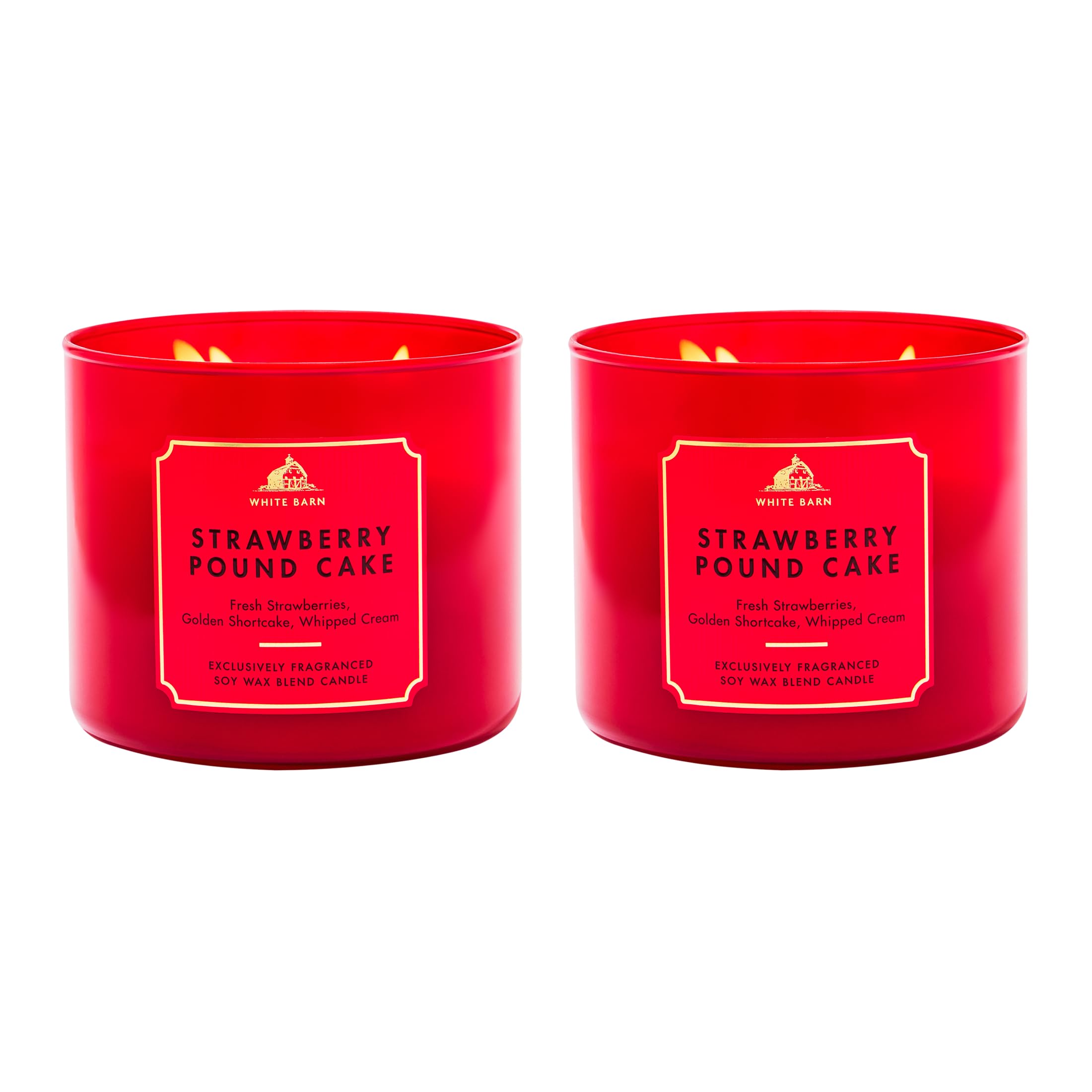 Bath &amp; Body Works 3-Wick Candle, Strawberry Pound Cake, 2 Pack