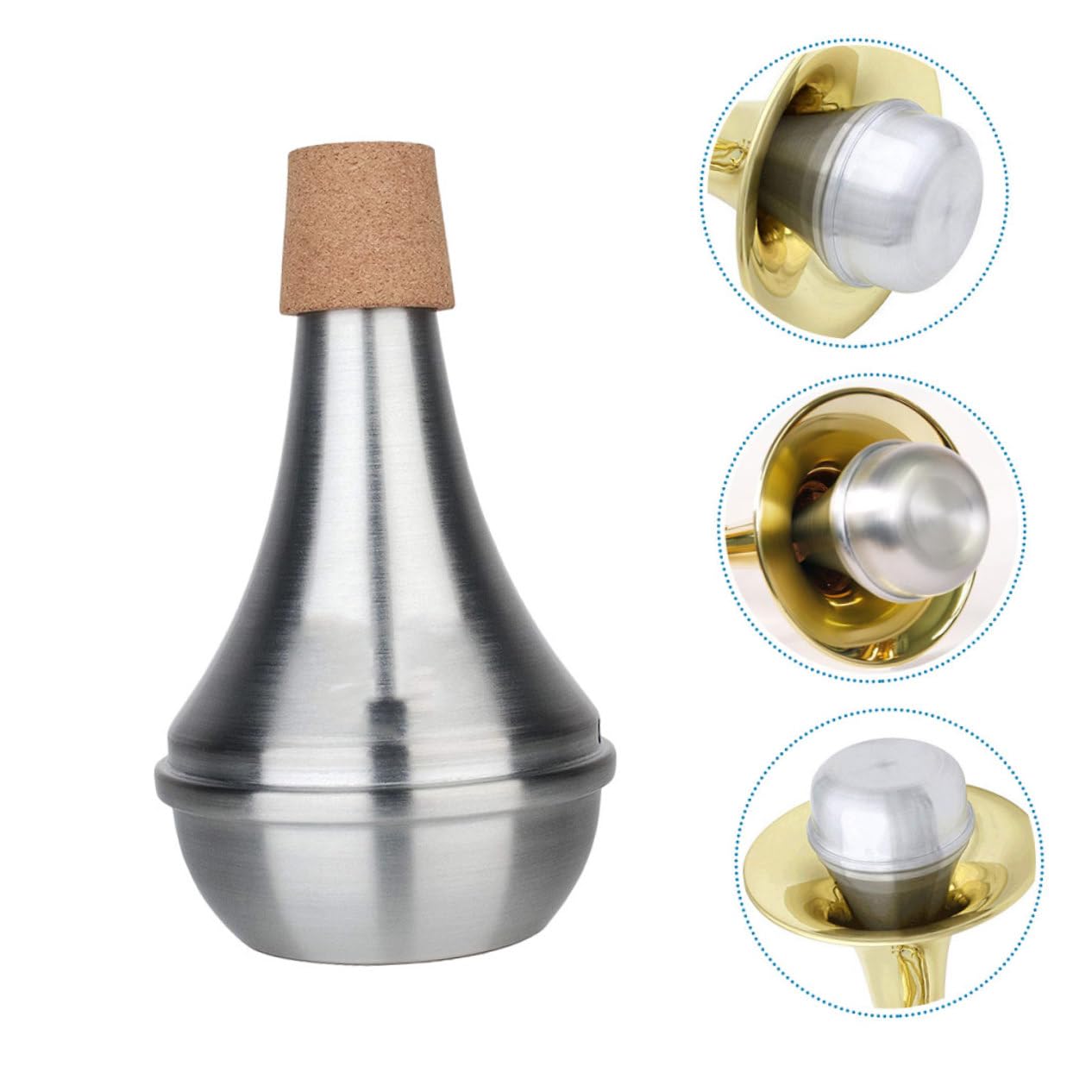 ibasenice 4pezzi Sordina Per Tromba e Sughero Sordina Pratica Leggera Per Strumenti Musicali Accessorio Per Esercitazione Casa e Riduzione Rumore