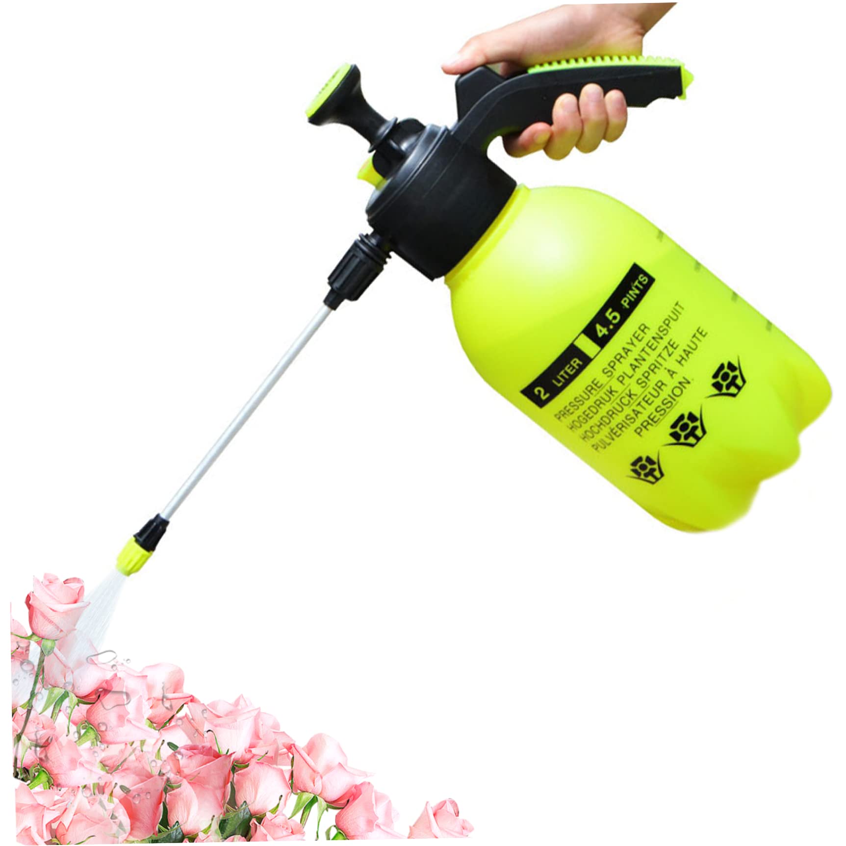 Vidage pulvérisateur de pression du jardin, bouteilles de pulvérisation 2L, flacon pulvérisateur de jardinage, monsieur à la main, pulvérisateur de pression d'action, pulvérisateur pour tueur de mauv