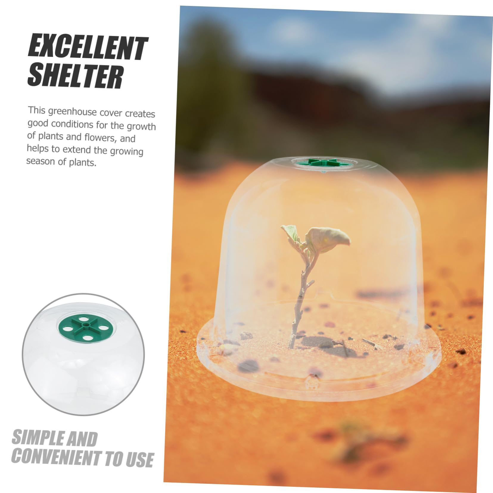 Toddmomy 5Pcs Garden Cloche Plant Dome Reusable Plant Protector for Outdoor Use Humidity Control and Frost Protection Greenhouse Setup