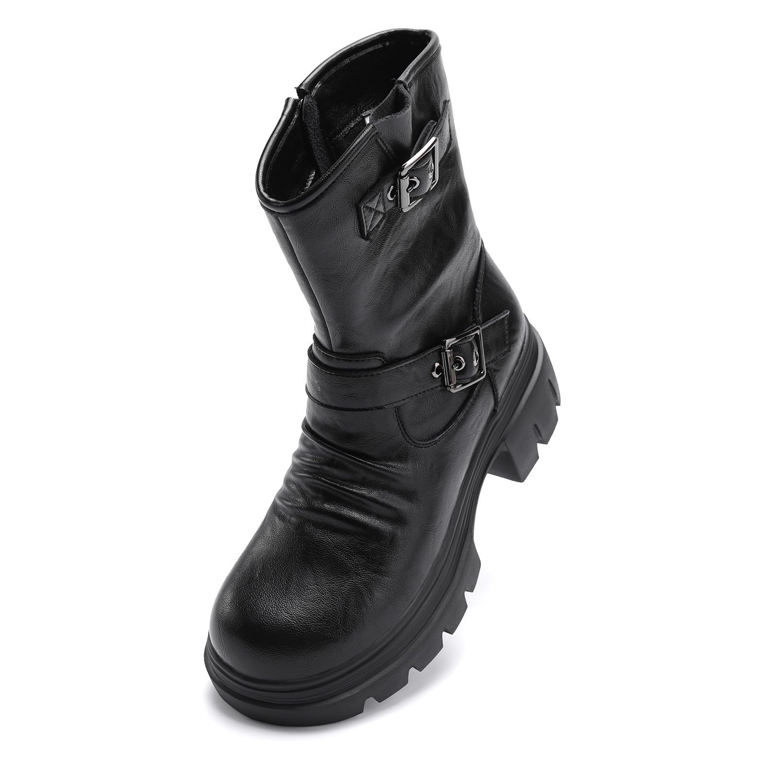 Womens Genuine Leather Winter Snow Boots Outdoors lightweight Warm Mid-Calf Booties