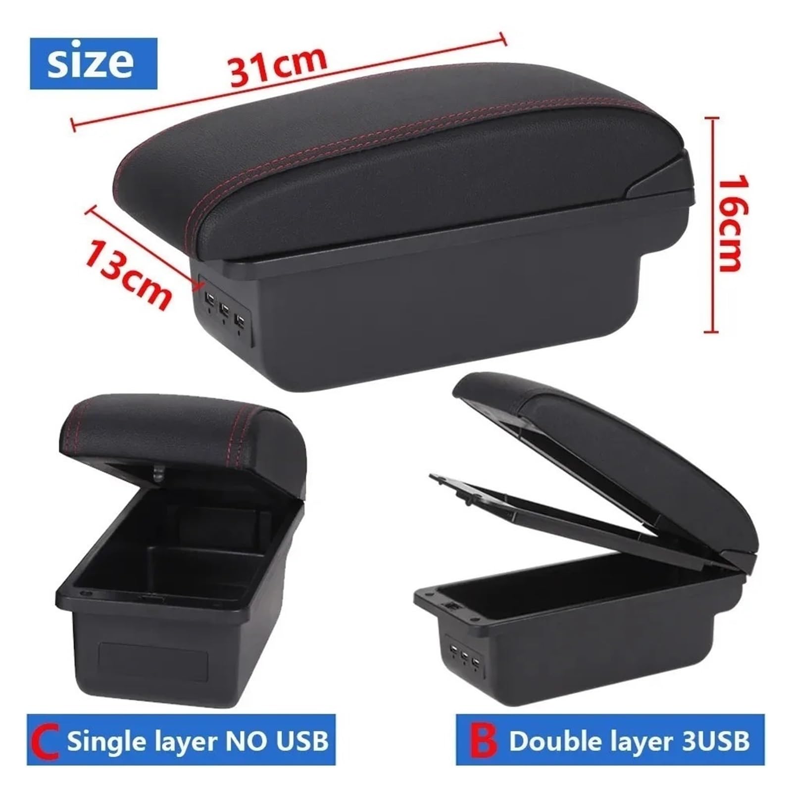 Couverture d'accoudoir de voiture Accoudoir Pour Ford Pour Focus 2, Boîte Mk2, Accessoires De Voiture, Détails Intérieurs, Pièces Rénovation
