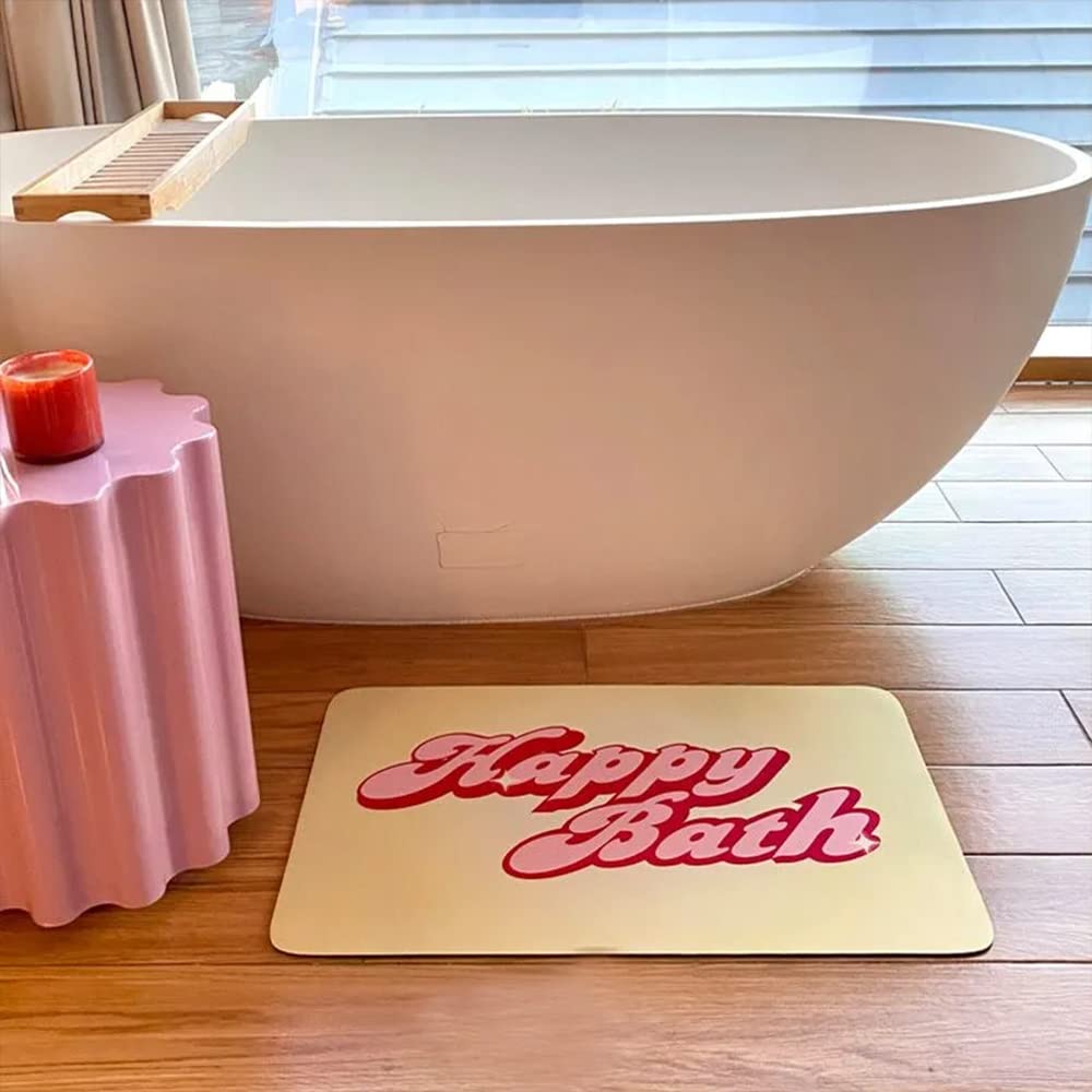 Tapis de bain diatomite Happy Batch 41x61 cm fin et absorbant