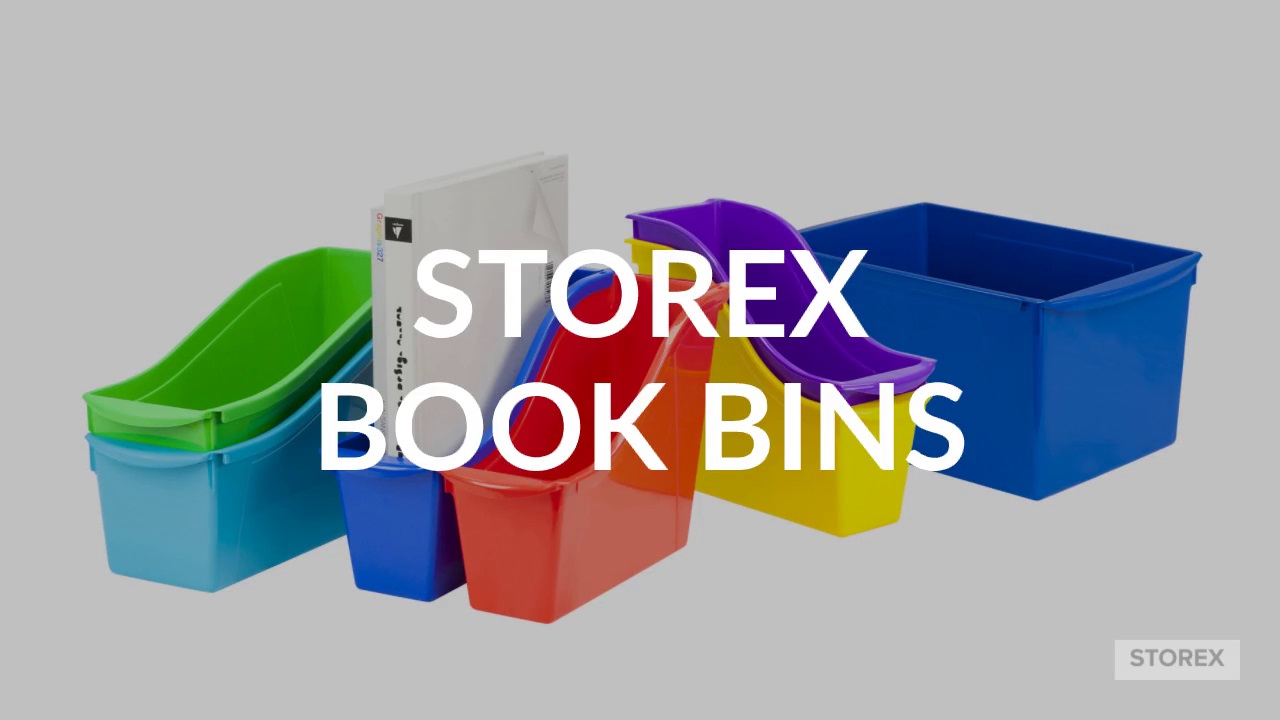 Amazon.com : Storex Interlocking Book Bins, 5 1/3 W x 14 1/3 L x 7