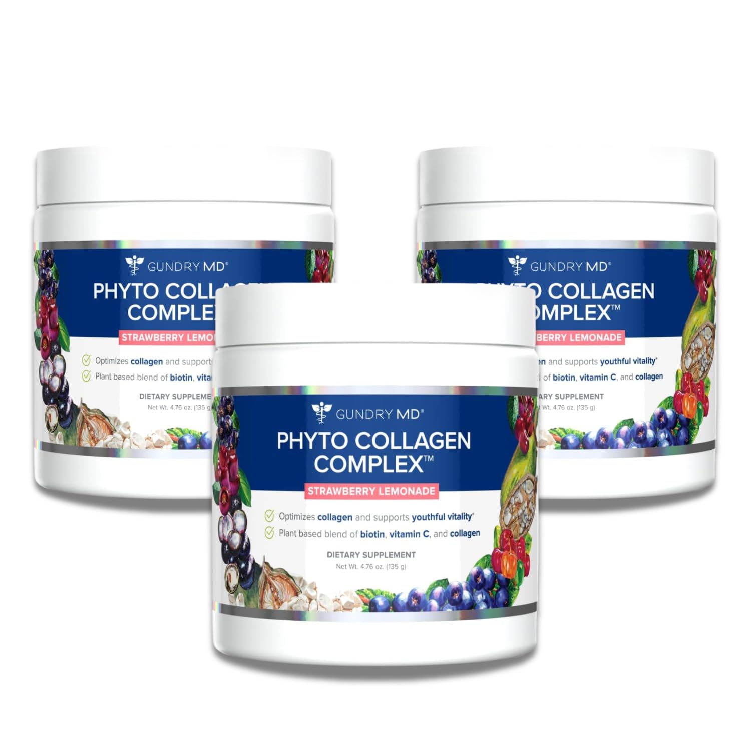 Gundry MDPhyto Collagen Complex, Strength Supporting Multivitamin Powder Supplement with Vitamin C, Amino Acids, and Polyphenols - Strawberry Lemonade (3)