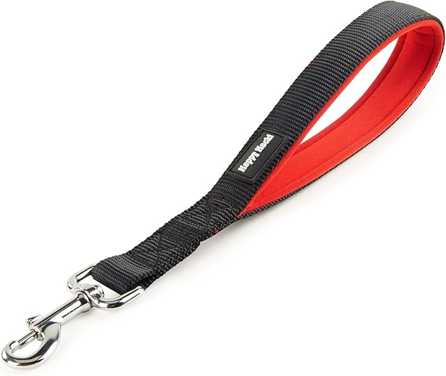 PETTOM Short Leash Strong Soft Padded Dog Handle, Easy Control Short Dog Leads for Small/Medium/Large Dogs (Black, M)