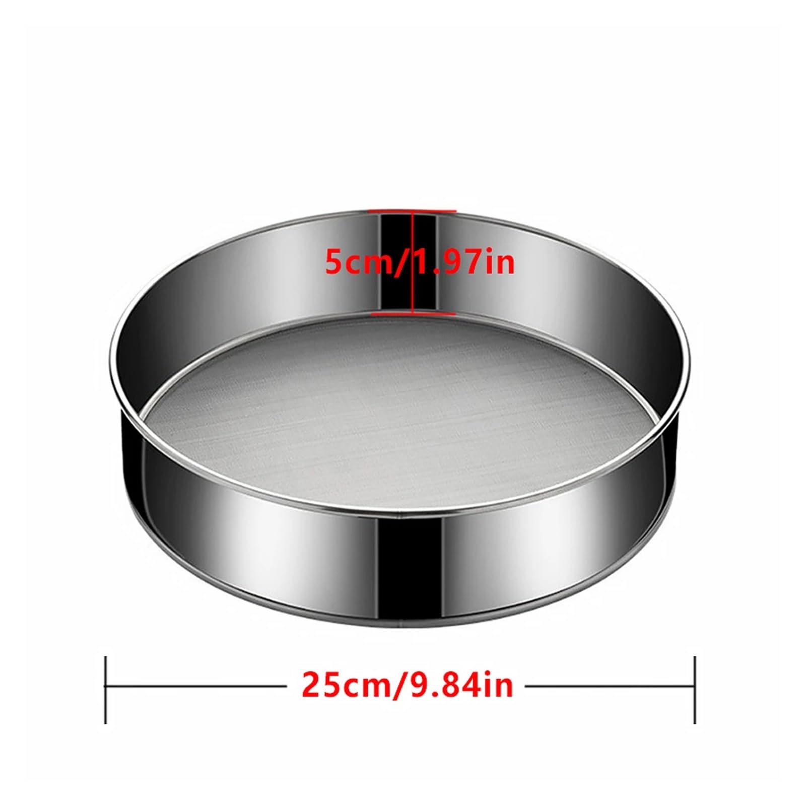 sieb edelstahl 304 Edelstahl Mehlsieb 40 Mesh Verdickt Sesam Backen Werkzeuge Halten Ultrafeine Mehle Sift(Diameter-25cm)