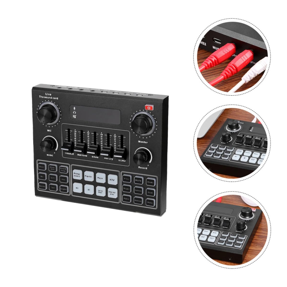 Live Soundkarte für Handy und Computer mit Abs Material Dual Mobiltelefon Unterstützung und Klangwechsler für Mobiles Live Streaming und Aufnahme