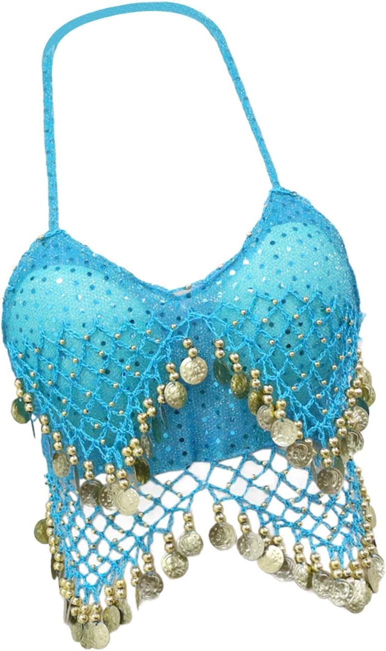 Sequin Crop Top Outfits Dance Wear for Nightclub Performance Party Adult Women