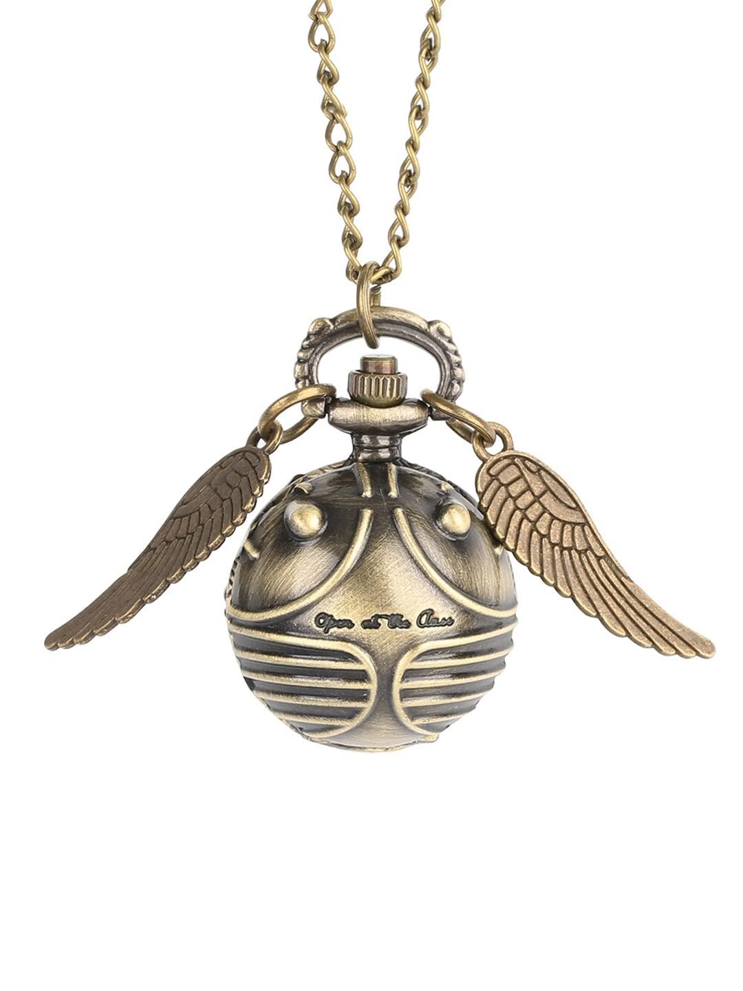 Yellow ChimesPendant for Men & Boys Men Pendant Pocket Watch Pendant with Chain Unique Memorable Gift Dual Purpose Stainless Steel Clock for Men | Anniversary Gift for Husband Valentine Gift for Boys