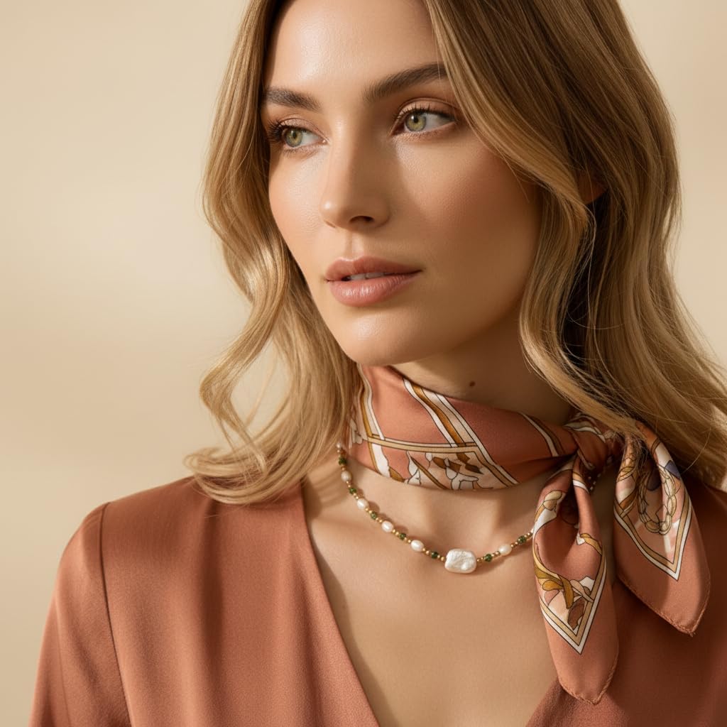 Freshwater Cultured Baroque Pearl choker and Natural Green Stone Beaded - Necklaces with Real 18K Gold Plated - Fine Jewelry for Women - Fashion Necklace Handmade - Image 8