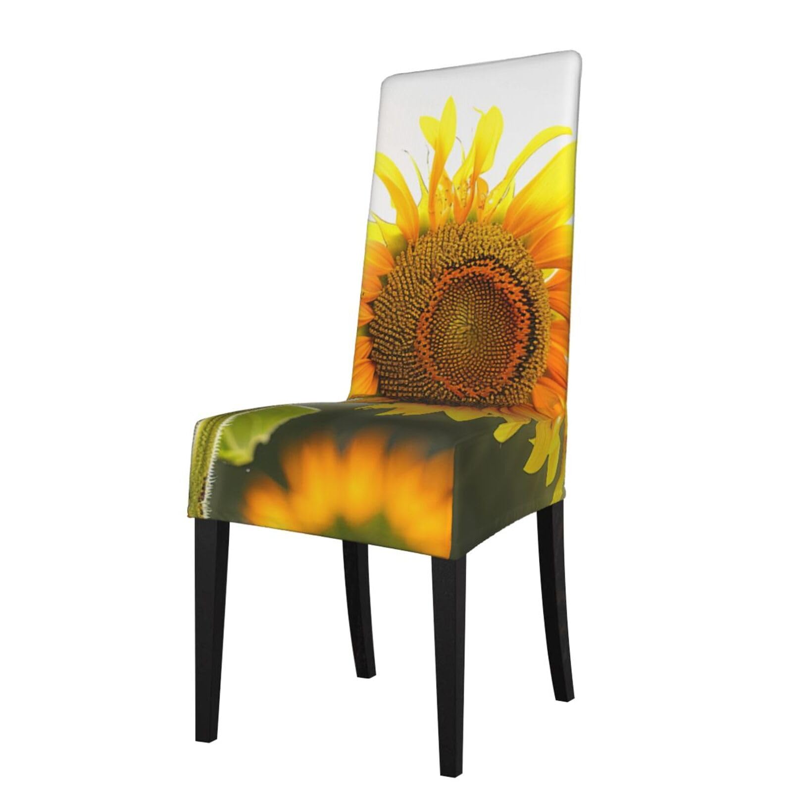 WPKJU Bloom Sunflower Print Dining Chair Covers Removable Chair Seat Covers Decorative for Kitchen & Bar Stools