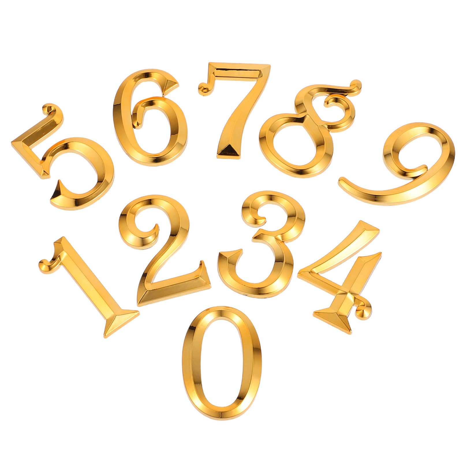 Operitacx Numeri Adesivi per Porta in Abs Oro 10 Pezzi, Numeri Moderni per Decorazioni Facili Fai da Te, per Porta D'ingresso e Appartamento