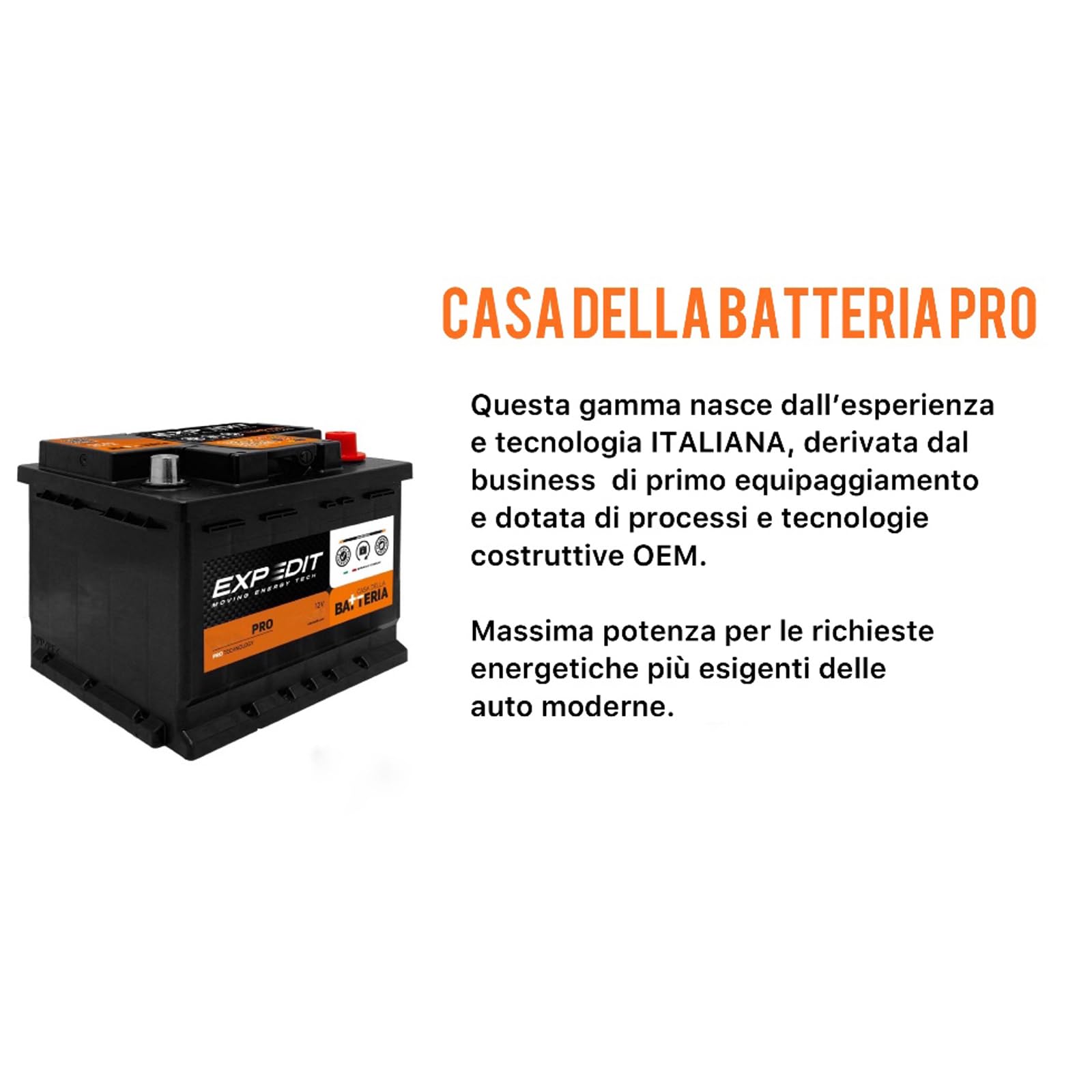 La Casa della Batteria Batteria Auto Expedit Moving Energy Tech Batteria 12v Batteria Auto 100Ah 920A PRO+50% POTENZA L5 100P DX 35.3×17.5×19 cm Senza Manutenzione Pronta all'Uso Made in Italy