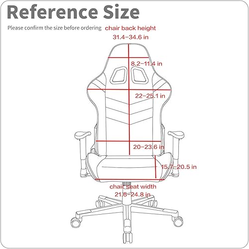 Miniatura 4 de Deisy Dee Fundas de tela elásticas de poliéster para silla reclinable de carreras y juegos (Solo fundas para silla) (Negro)