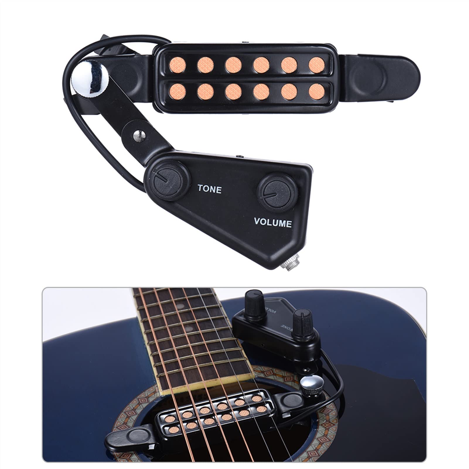 Pickup chitarra Trasduttore Magnetico Pickup Per Chitarra Acustica A 12 Fori Con Cavo Audio Per Controller Del Volume Del Tono Pickup per chitarra