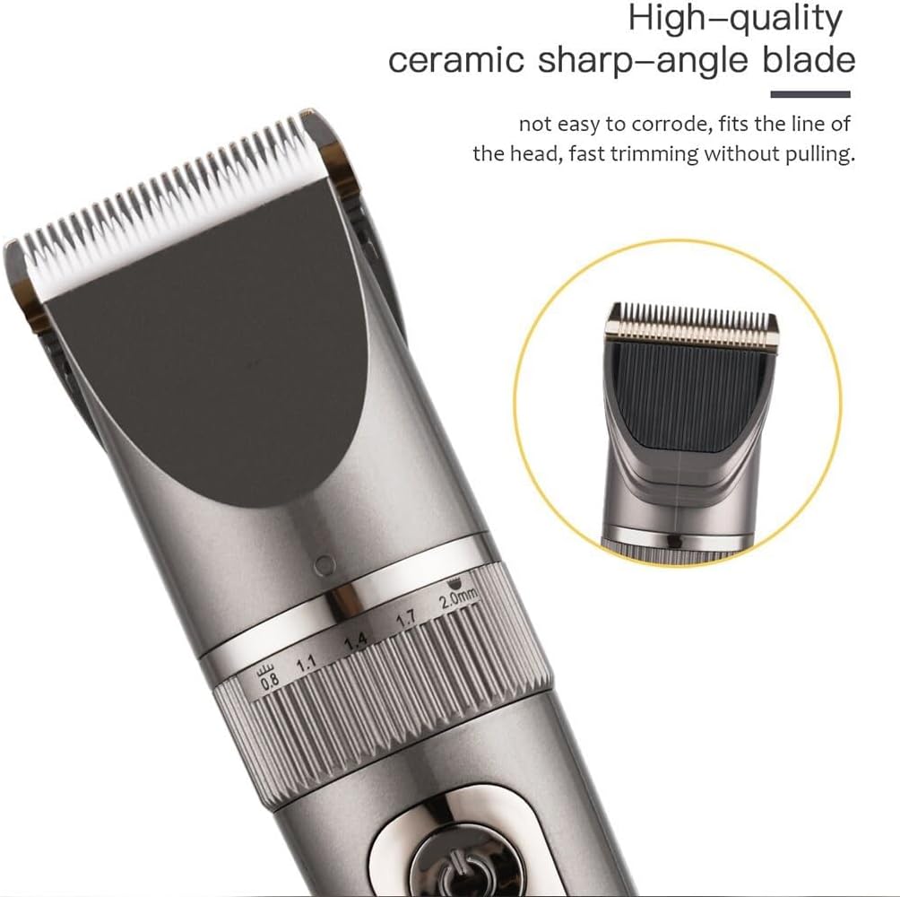 Men's Hair Clipper Rechargeable Hair Clipper Set with Length Adjustment LED Display
