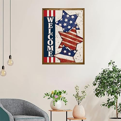 Miniatura 2 de UPABLUNSO Regalo de Navidad, bandera estadounidense, estrellas, patriótico, rayas, bienvenida, Día de la Independencia, Día de los Caídos, kit de