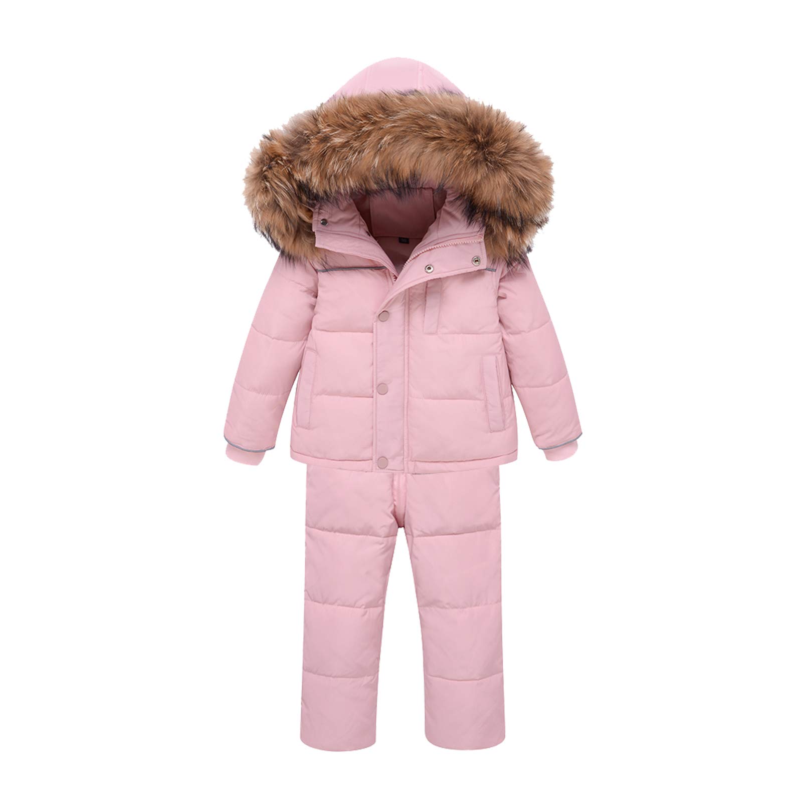 amropi Traje de Nieve Niña Niño Chaqueta con Capucha + Pantalones 2 Piezas Invierno Conjunto de Esquí por 1-5 años