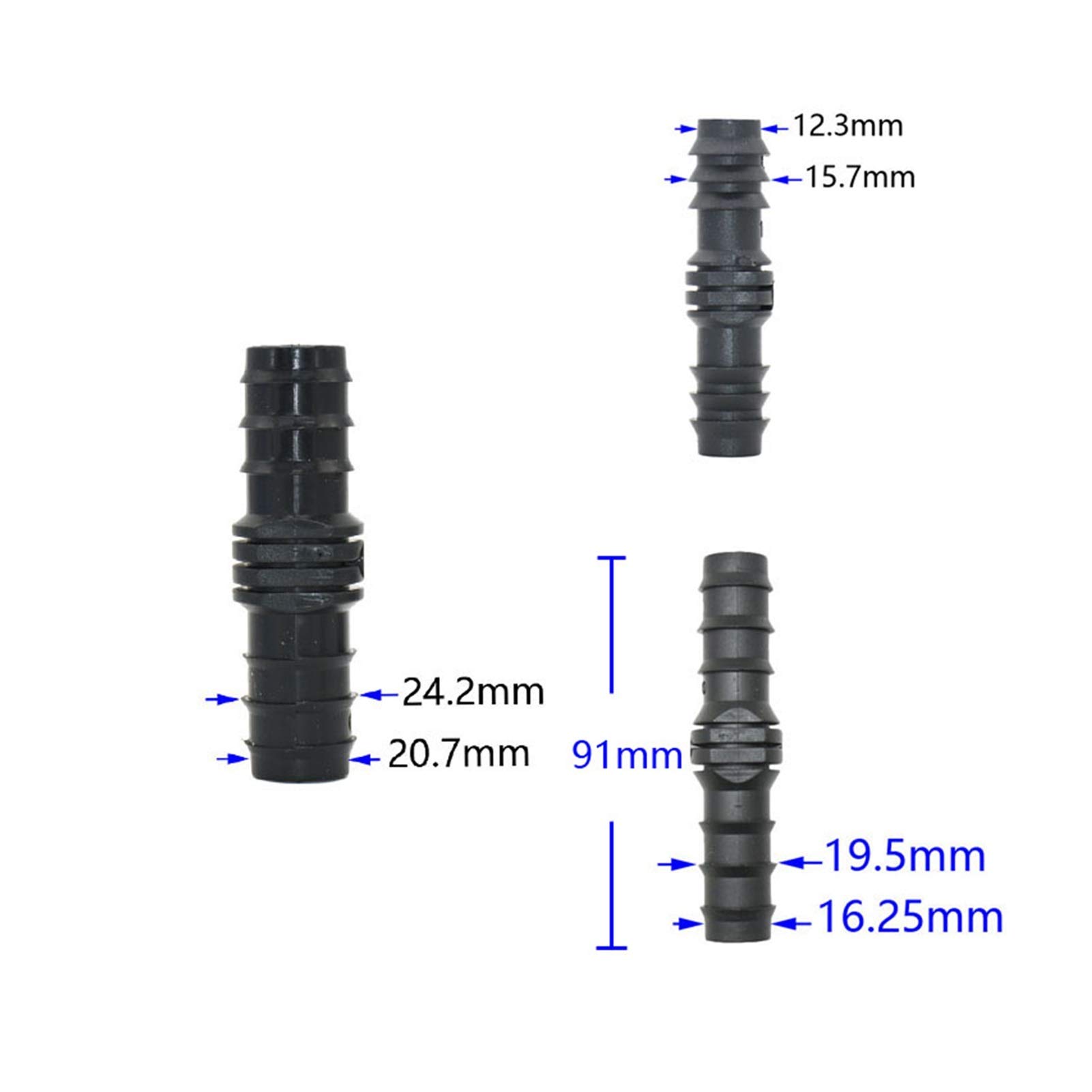 Złącze do węża ogrodowego 40 sztuk 16/20/25 mm wąż ogrodowy, trójdrożna końcówka kątowa głowica bezpośrednia 16/20/25 mm, PE, naprawa kolektora węża 90-stopniowego (kolor: Żółty)