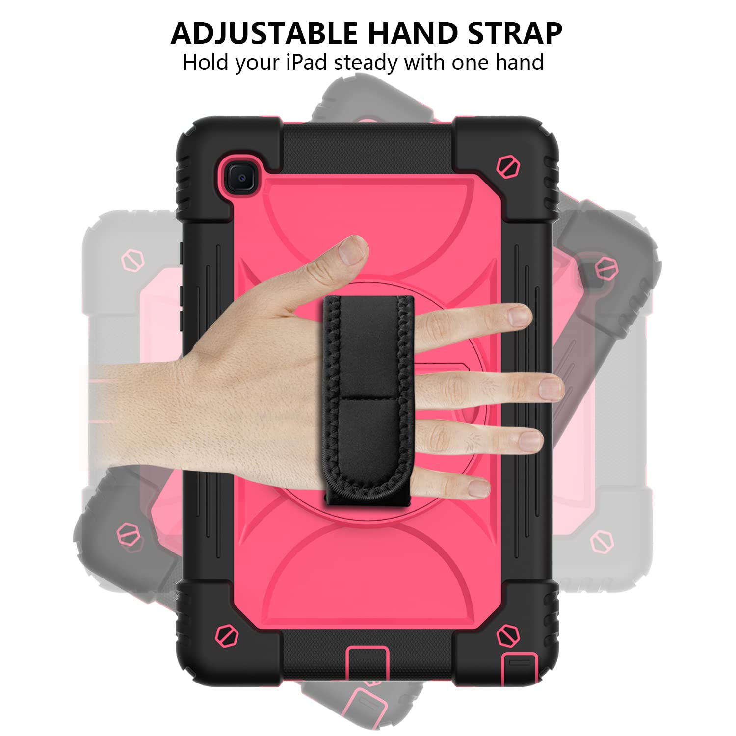 Coque Anti-Chute pour Samsung Galaxy Tab A7 10,4" (T500 / T505 T507), Coque Rugueuse avec Support Rotatif, Sangle de Main/épaule, Coque Antichoc pour Galaxy Tab A7 2020