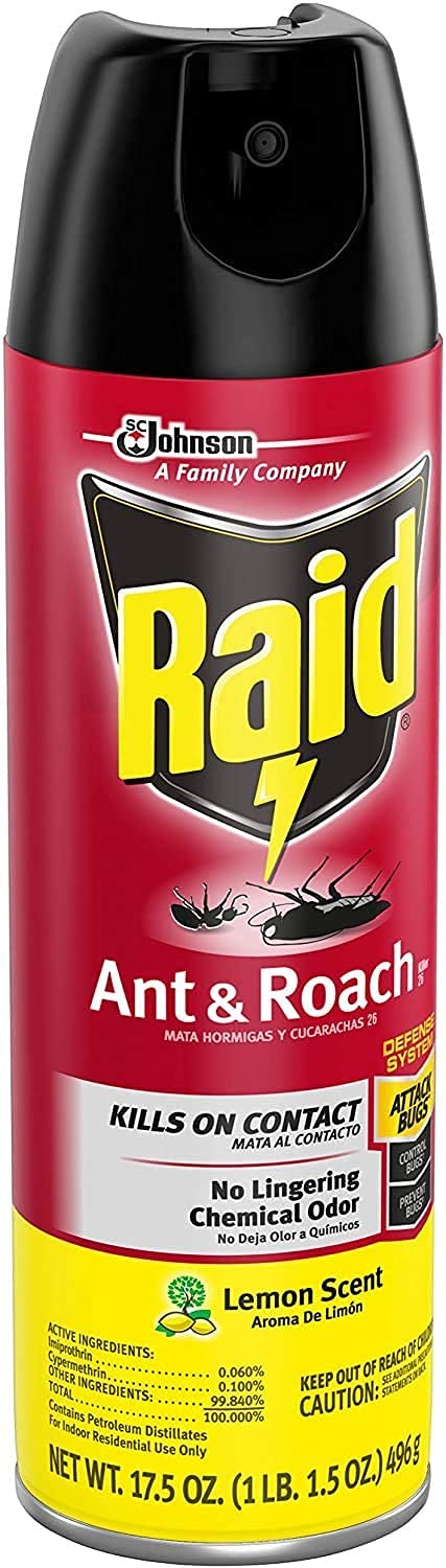 Raid Ant & Roach Killer Lemon Scent 17.5 Ounce (Pack of 3)