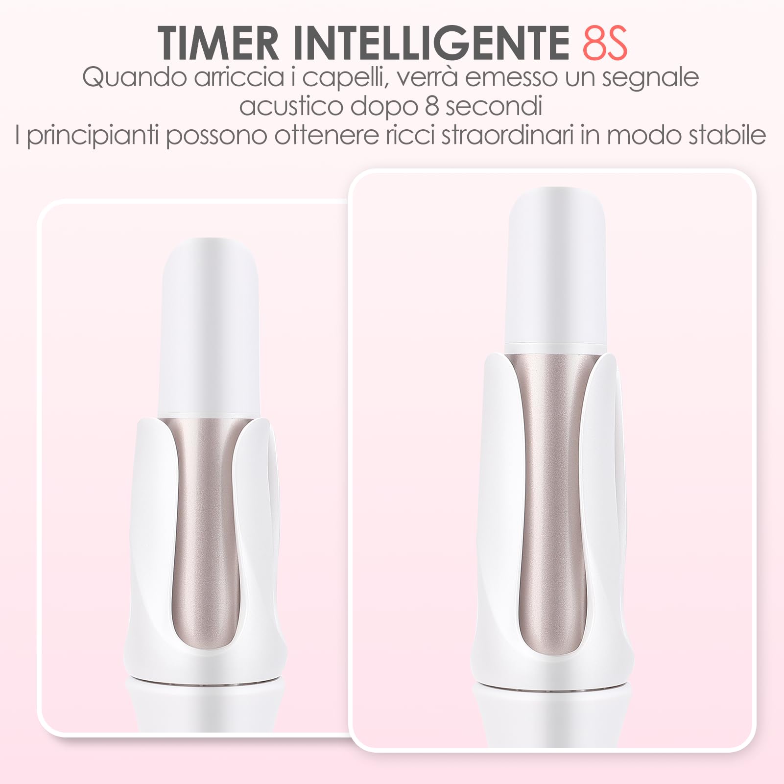 Arricciacapelli Automatico Bidirezionale | 32mm 3 Livelli Temp. (160-200°C) | Ioni & Anti-Ustione | Per Capelli Lunghi, Arricciatore Capelli Automatico